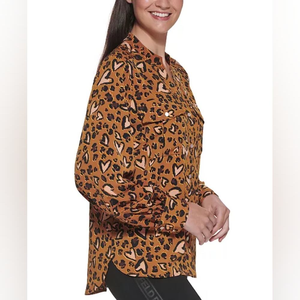 Karl Lagerfeld Paris Printed utility blouse